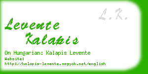 levente kalapis business card